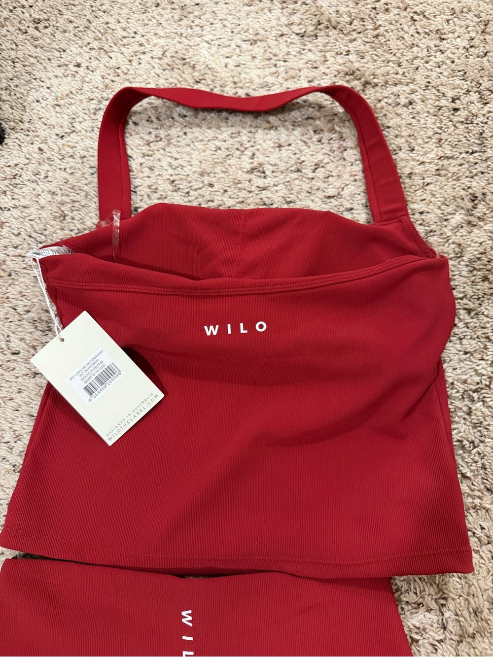 WILO Red Women's Active Tank & High-Waist Bike Shorts Set - Picture 2 of 4